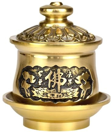 Abaodam Coppa D’offerta Acqua Buddha in Rame, Stile Retrò Oro