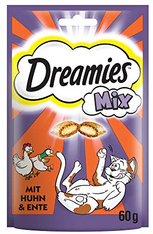 Dreamies Katzensnacks Mix mit Huhn und Ente, 6 Packungen (6 x 60 g)