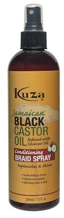 Kuza Naturals Jamaika Schwarz Rizinusöl veredelungstechnik Braid Spray 354 ml