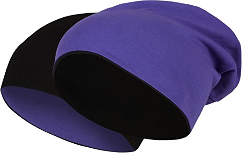 Balinco 2 in 1 Wendemütze - Reversible Slouch Long Beanie Jersey Baumwolle elastisch Unisex Herren Damen Mütze Heather in 24 (8)