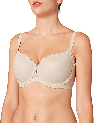 Selene, Reggiseno Donna Modellante, Fascia Alta Incrociata, con Ferretto e Coppe Imbottite Decorate, Collezione Violeta, Colore Terra, Taglia 6C