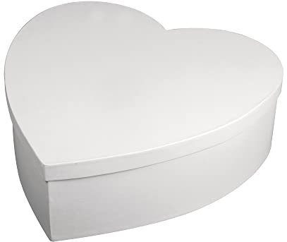 Rayher Heart-Shaped Papier Mache Box with Lid for Crafting and Decoupage, Heart Design Storage container, Mache Box to Decorate, Diameter 30cm, brown, 67293102