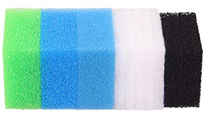 INGVIEE Set Kompatibel Filterschwamm für Juwel Compact/Bioflow 3.0 / M (1x Blau Fein, 1x Blau Grob, 1x Grün Nitrat, 2X Aktivkohleschwamm, 5X Filterwatte)