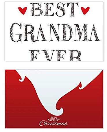 Weihnachtskarte mit englischem ZitatBest Grandma Ever, mit englischer Aufschrift