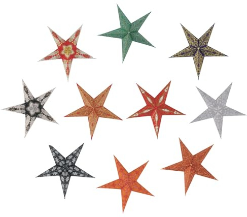GURU SHOP 10 Stk. Papier Ministern Für Lichterkette 20 cm, Faltbar - Multicolour