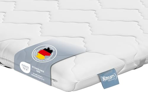 XDREAM Pure Topper | Topper ergonómico con núcleo de espuma fría de alta calidad | Cintas para fijación | Certificado Öko-Tex | 180 x 200 cm