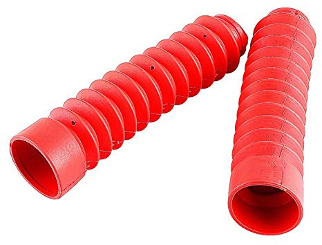 Motorrad Gabelabdeckung, Yosoo Motorrad Gabelabdeckung Gamaschen Gators Stiefel Stoßdämpfende Staubschutzhülle 205x42mm(rot)
