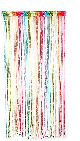 Smilegirl String Door Curtain Fly Insect Bug Screen String Doorways Divider Glitter Retro Tassel Doors Doorways Dividers Window Curtain Panel Party Decorations (Rainbow)