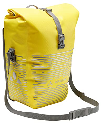 VAUDE Aqua Back Luminum II - Fahrradtasche - 2 Hinterradtaschen (2x24 Liter) in gelb - wasserdicht, einfache Befestigung - Made in Germany