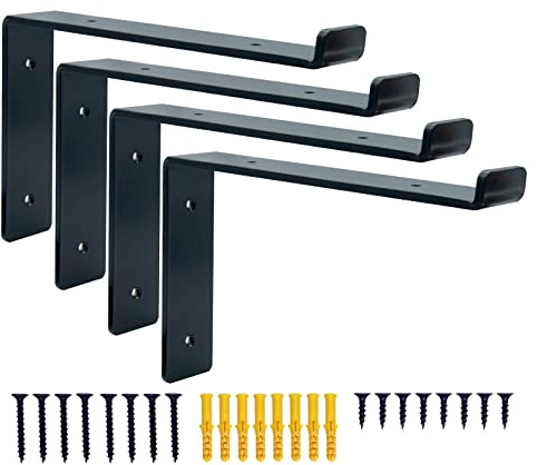 4 x Heavy Duty Scaffold Shelf Brackets 225mm - Industrial Style for 9 Inch Boards - Made from 5mm Steel - Ideal DIY Storage Solution for Living Room, Kitchen, Office, Garage