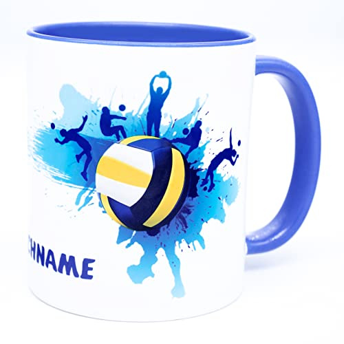 Volleyball Tasse mit Namen personalisiert | Volleyballer Geschenk, Teetasse Kaffeetasse, Wunschname Geburtstag accessories, Trainer Beach Artikel, Dekoration Equipment