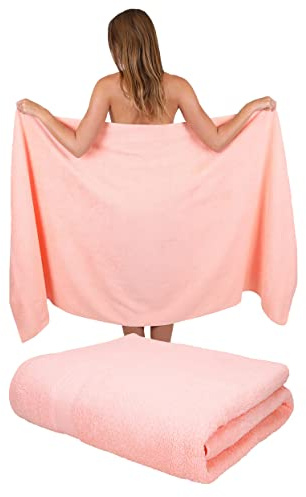 Betz Badetuch 2 Stück XXL 100x200 cm 100% Baumwolle – Weiches Frottee Saunatuch & Strandtuch – Pflegeleicht & saugstark – Palermo Serie – Farbe apricot