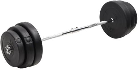 vidaXL Curlstange mit Gewichten 90 kg, Langhantel Set, Hantelscheiben Set, Langhantelstange, Fitness Trainingsgerät, Langhantelstange mit Gewichten