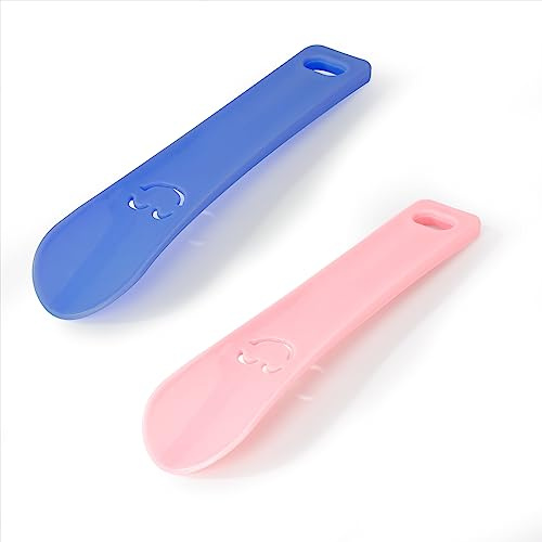 Calzador Pequeño Calzador de Zapato para Niños Calzador de Plástico para Niños Hombre Mujer Hogar Viaje 2 Piezas Azul Rosa