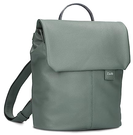 Zwei Damen City-Rucksack Mademoiselle.M MR8 4 Liter weiches Kunstleder, Magnet-Verschlussklappe, Hauptfach mit Reißverschluss, gepolstertes Trennfach für Tablet, Rückenpolsterung (eucalyptus)