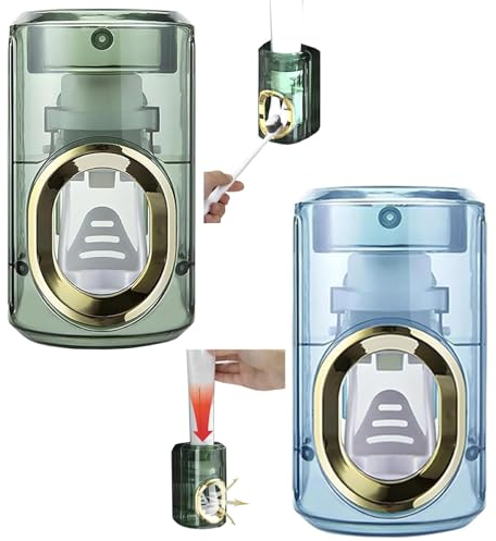 2 Pack Light Luxury Toothpaste Squeezer,Tube Squeezer Toothpaste Squeezer Save Toothpaste,Toothpaste Dispenser,Plastic Non-Punching Squeezer,Wall Mounted Toothpaste Holder Stand Bathroom Organizer