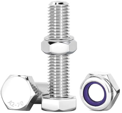 Drenky Schrauben mit Muttern M8, Sechskantschrauben Bolzen und Muttern Set M8x40mm Edelstahl A2 V2A Maschinenschrauben Set Edelstahlschrauben für Möbel, Autos, Schiffe, 10 Stück