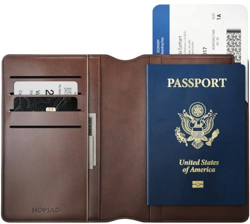 Passport Wallet Rustic Brown Horween Leather Travel-Ready Design with Magnetic Closure & Slim Carry for Modern Travelers, Leather Passport Holder for Men, Travel Gifts for Women
