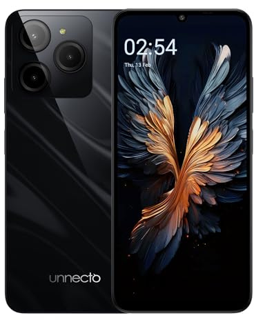 Unnecto Bolt 20 | Dual SIM | Unlocked Smartphone | Android 14 | 2 Day Battery | NFC | 6.75” HD+ Display | 6GB+8GB VRAM | 256GB Storage | 50MP Triple Camera | Fingerprint | Black