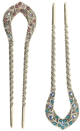 Ipetboom Vintage Strass Haarstab Doppelzinken Haarnadel Schwalbenschwanz Clip 2 Stück Für Hochzeit Brautschmuck