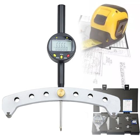 YXZQLOZ Hochpräzises digitales Radiusmessgerät, elektronisch, digital, Radiusanzeige, Messwerkzeug mit 200 mm austauschbaren Messbacken für mechanische Teile