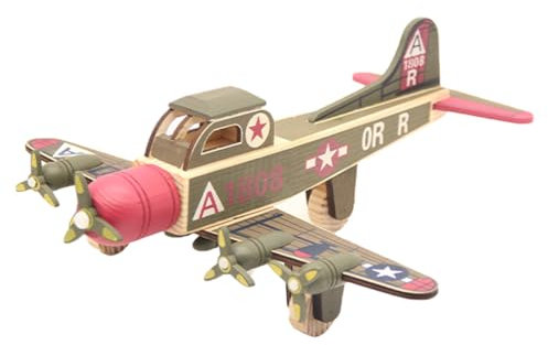 KONTONTY Holzflugzeug Modell Flugzeugspielzeug Lernspielzeug Für Junge Mädchen Fliegendes Spielzeug Kinderflugzeugspielzeug Modellflieger Aus Holz Art Craft Premium Flugzeug Spielzeug