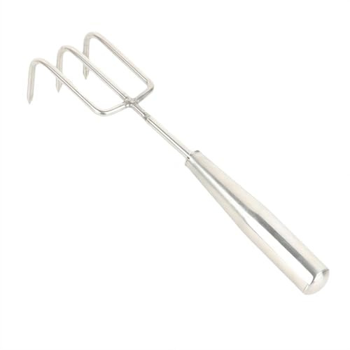 Mini râteau à main en acier inoxydable avec poignée ergonomique, râteau à griffes pour le jardinage, la culture, l'ameublissement du sol