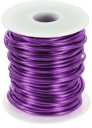 sourcing map Alambre de aluminio de calibre 10 de 2,5 mm, 20 m, flexible, flexible, de metal anodizado, alambre para esculpir joyas, modelado, manualidades, color morado