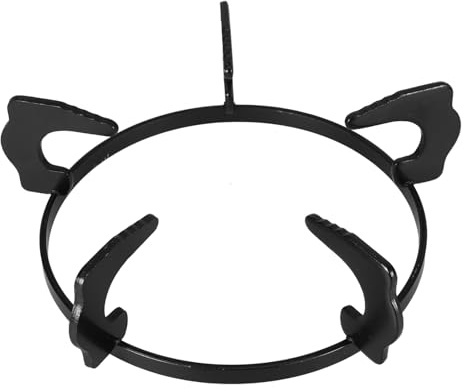 Soporte de Estufa de Hierro Fundido Negro para Fogón de Gas | Anillo Soporte para Wok, Base Antideslizante, Formato Rectangular y Fondo Redondo, Uso Doméstico