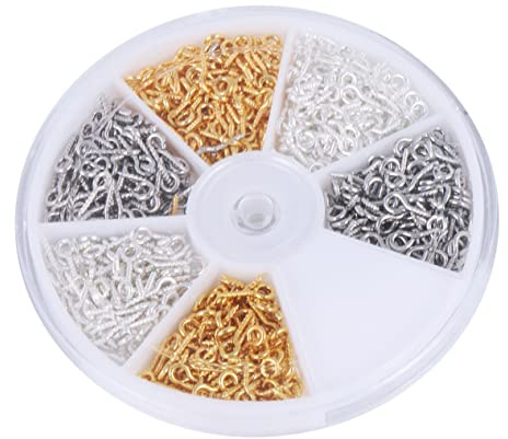 PRETYZOOM Tornillos Con Ojo De Oveja Juego Mixto Ganchos Metálicos Para Bricolaje Joyería y Manualidades Tornillos Atornillables Para Colgar y Decorar Hogar