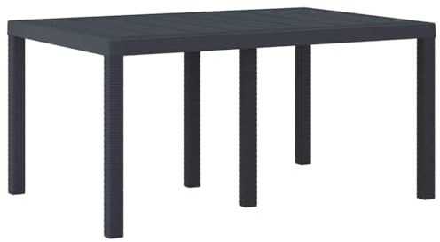 vidaXL Tavolo da Giardino Antracite 150 x 100 x 73 cm polyrattan, Giardino e Terrazza, Tavolo da Pranzo Rettangolare Moderno, Mobili Resistenti all’Acqua, per Grandi Raduni