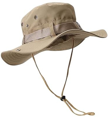 FUGLUS Cappello da sole a tesa larga per uomini e donne, spiaggia Boonie cappello pieghevole da pescatore per pesca campeggio giardinaggio trekking（Cachi）