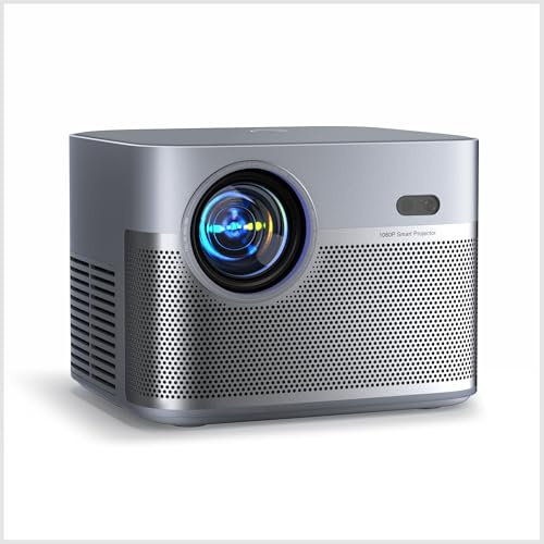 [Fully Sealed Optics & 3000ANSI 1080P FHD], Smart Projector ，VISSPL Auto Focus & Keystone WiFi 6 & Bluetooth 1080P Full HD Portable Projector for Bedroom/Outdoor/Phone/iOS/Android（Gray）