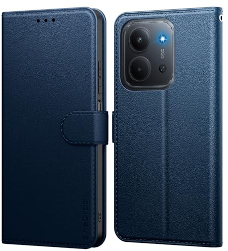 SineOrdo Funda Compatible con Xiaomi Redmi 15C 4G / 15C 5G / Poco C85 4G Carcasa, Libro Redmi 15C 4G / 15C 5G / Poco C85 4G Funda con Tapa Piel Suave Cuero Tarjetero Flip Wallet Móvil Case Azul