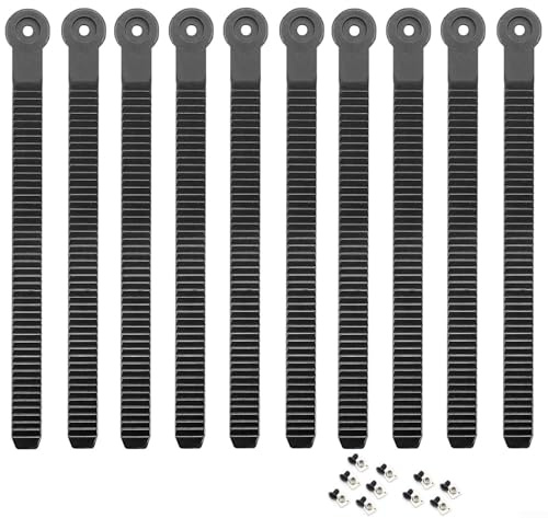 ComfyHarbor Paquete de 10 correas de fijación de snowboard, arnés de tobillo de esquí resistente a la abrasión de 21 cm con tornillos y tuercas, se adapta a la mayoría de tablas de snowboard y patines