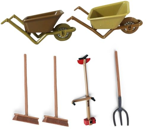 Vistnale Accessori per casa delle Bambole 6 Pezzi/Set Simulazione Miniatura Decorativa Mini carriola Decorazioni per casa delle Bambole Fai-da-Te per Micro Paesaggio | Utensili da Cucina in Miniatura