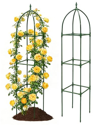 Garten-Rankgitter für Kletterpflanzen,Höhenverstellbarer vertikaler Obelisk-Ständer,Metall Rankgitter für Kletterpflanzen | für Balkon Außenbereich Hochzeit Sichtschutz Gemüse