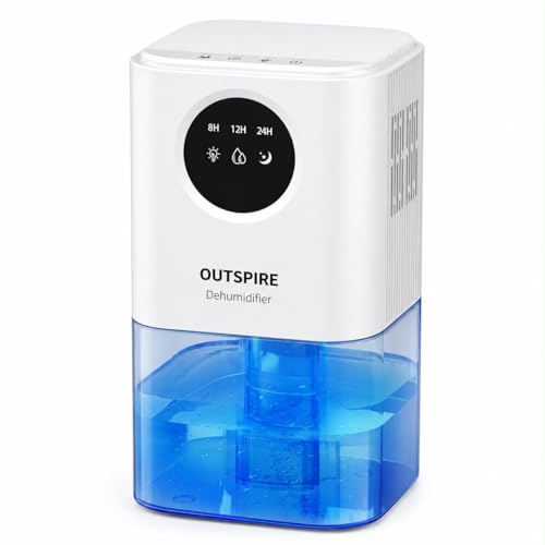 OUTSPIRE Dehumidifier 1700ml, Dehumidifiers for Home, Auto Off & Coloured LED Light,Portable and Ultra Quiet, Dehumidifiers for Drying Clothes, Bedroom, Bathroom, Wardrobe