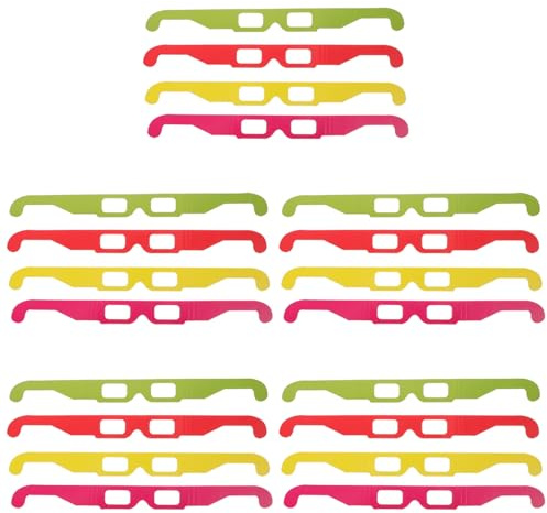OATIPHO Occhiali 3d in Cartone Portatili per Film 3d Telaio in Pet 20 Pezzi per Famiglia e Amici a Casa Esperienza Visiva Spettacolare