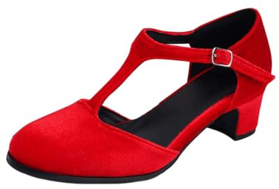 Donna Scarpe Dirndl Scarpe Donna Tacco Elegante Raso Mary Jane Caviglia Blocco Formale Stivali Calzature Costume Tradizionale