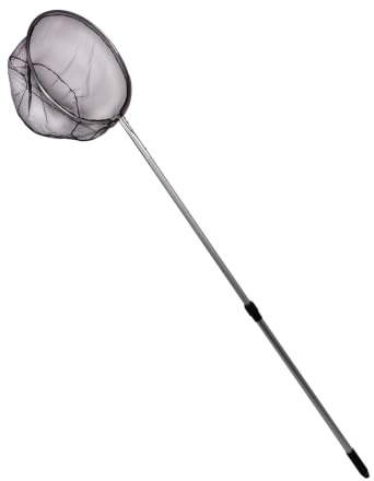 Wagner Green Teichkescher mit Teleskopstange Ø35 cm | Stabiler Aluminium Kescher | Feinmaschiger Algenkescher rund | Ausziehbar 80–140 cm | Für Teich, Koi-Teich & Gartenteich