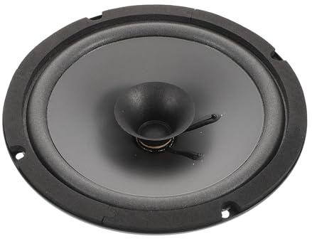 HOMSFOU Haut-parleurs à Pavillon Noirs 6 Pouces pour Voiture Son Clair et Installation Facile, Adaptés pour Améliorations Système Audio et Installation Porte Arrière