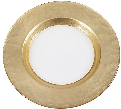 Red Granate Mona Platzteller, 33 cm breit, goldfarbenes Band, Set mit 2 Platztellern, Einheitsgröße