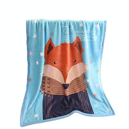 Stillshine. Coperta Bambino per Lettino Neonato Asilo Morbido Copertine Letto Scuola Materna Flanella Coperte Morbide Ragazzi Ragazze Baby Copertina Morbido Carino, Leggero 100x140cm (Blu Volpe)