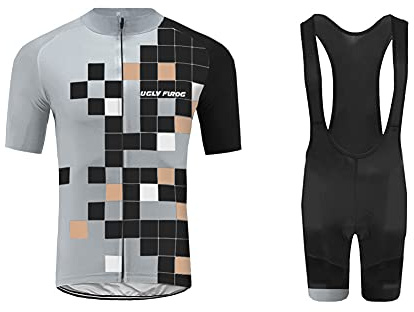 UGLY FROG Gemütlich Fahrradbekleidung Radtrikot Set Fahrrad Trikot Radtrikot + Kurz Radhose mit Sitzpolster Triathlon Anzüge