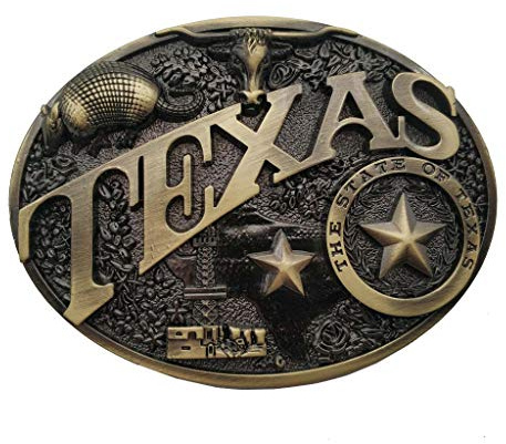Xwest Fibbia per Cinture Modern Texas Brass Heritage Belt Buckle