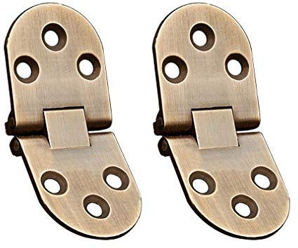 Tiazza Lot de 2 charnières pliables en laiton antique pour machine à coudre à 180 degrés pour meubles pliants (bronze antique)