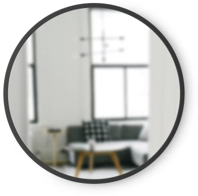 Umbra Hub Specchio da parete ovale, 46x61 cm, Nero