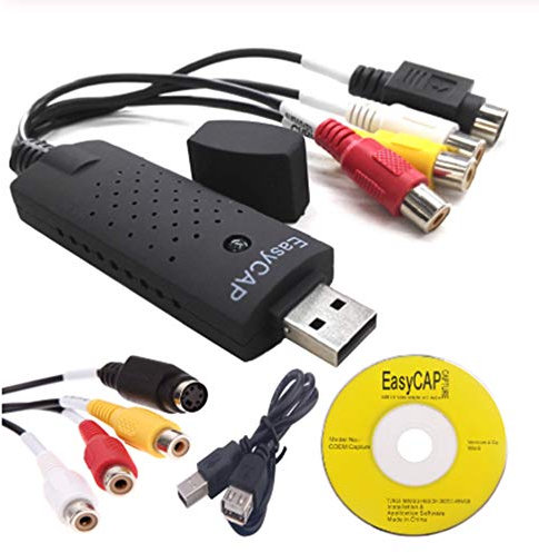 USB EasyCAP Carte de Capture vidéo Adaptateur TV DVD VHS Capture Vidéo Audio Carte AV pour Ordinateur/caméra de vidéosurveillance USB 2.0 EasyCAP