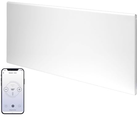 Adax Neo H - Radiateur Electrique Mural Intelligent Wi-Fi avec commande par smartphone - 1000W | Chauffage Electrique | Chauffage d'appoint Salle de Bain | Hauteur Convecteur 330mm | IP24C, KWT Blanc